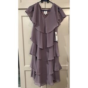 Patra Women's Chiffon Layer Dress Lilac Size 12 Regular